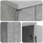 Scrivania con lo scaffale Grigio Cemento 142,5 x 50 x 75 cm