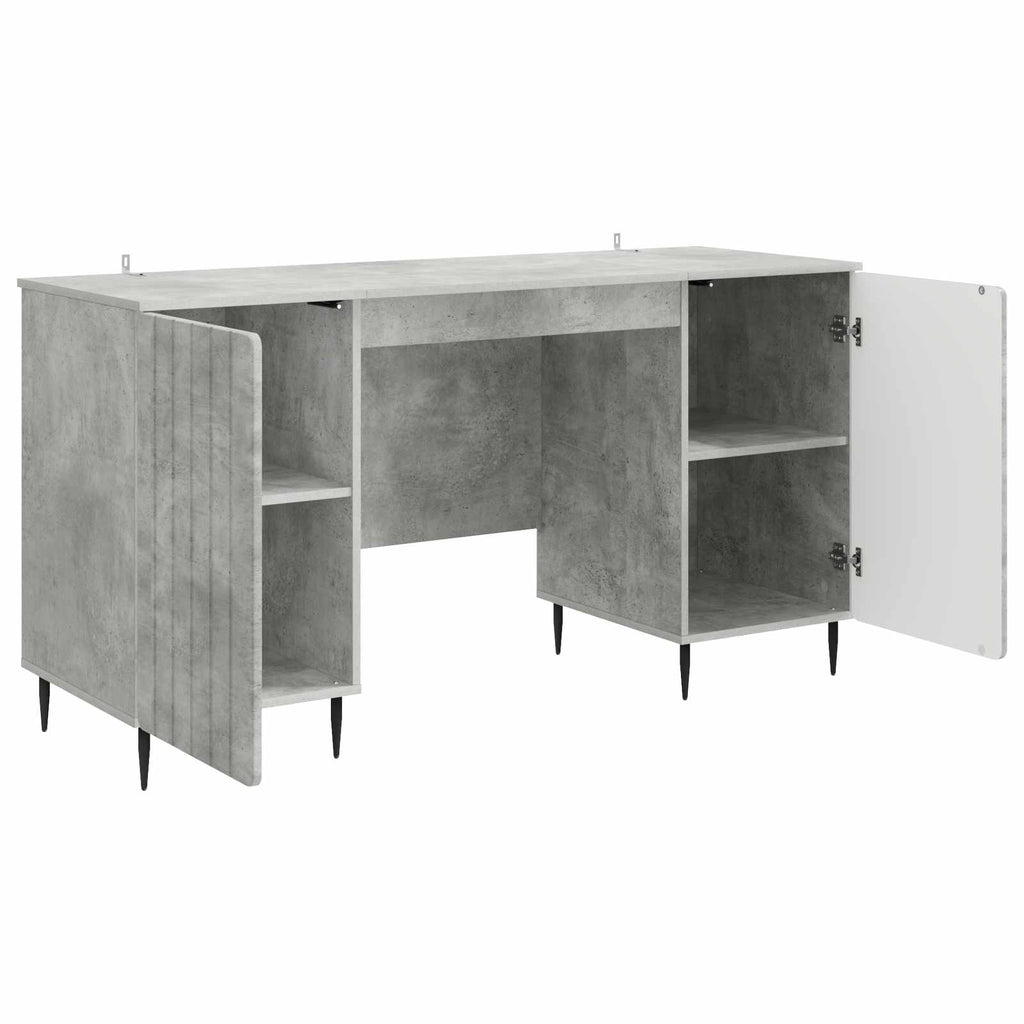Scrivania con lo scaffale Grigio Cemento 142,5 x 50 x 75 cm