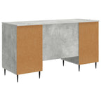 Scrivania con lo scaffale Grigio Cemento 142,5 x 50 x 75 cm