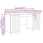 Scrivania Rovere Fumo 142,5 x 50 x 75 cm Legno ingegnerizzato