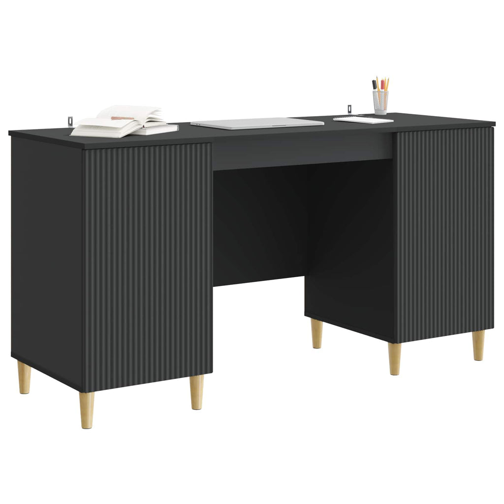 Scrivania Nero 142,5 x 50 x 75 cm Legno ingegnerizzato