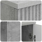 Scrivania con lo scaffale Grigio Cemento 142,5 x 50 x 75 cm