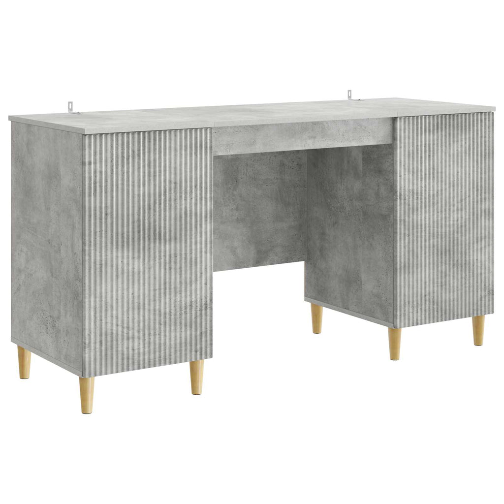 Scrivania con lo scaffale Grigio Cemento 142,5 x 50 x 75 cm