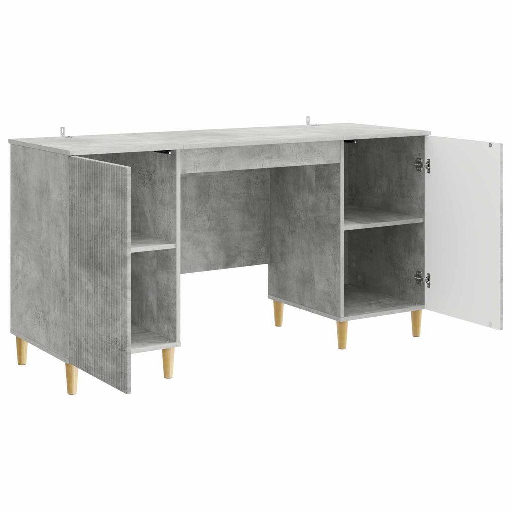 Scrivania con lo scaffale Grigio Cemento 142,5 x 50 x 75 cm