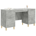 Scrivania con lo scaffale Grigio Cemento 142,5 x 50 x 75 cm