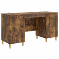 Scrivania Rovere Fumo 142,5 x 50 x 75 cm Legno ingegnerizzato