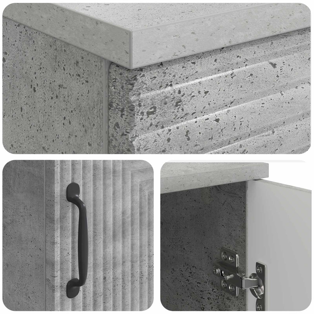 Scrivania con lo scaffale Grigio Cemento 142,5 x 50 x 75 cm