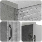 Scrivania con lo scaffale Grigio Cemento 142,5 x 50 x 75 cm