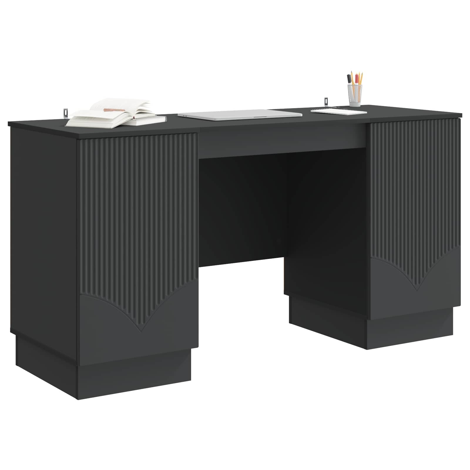 Scrivania Nero 142,5 x 50 x 75 cm Legno ingegnerizzato