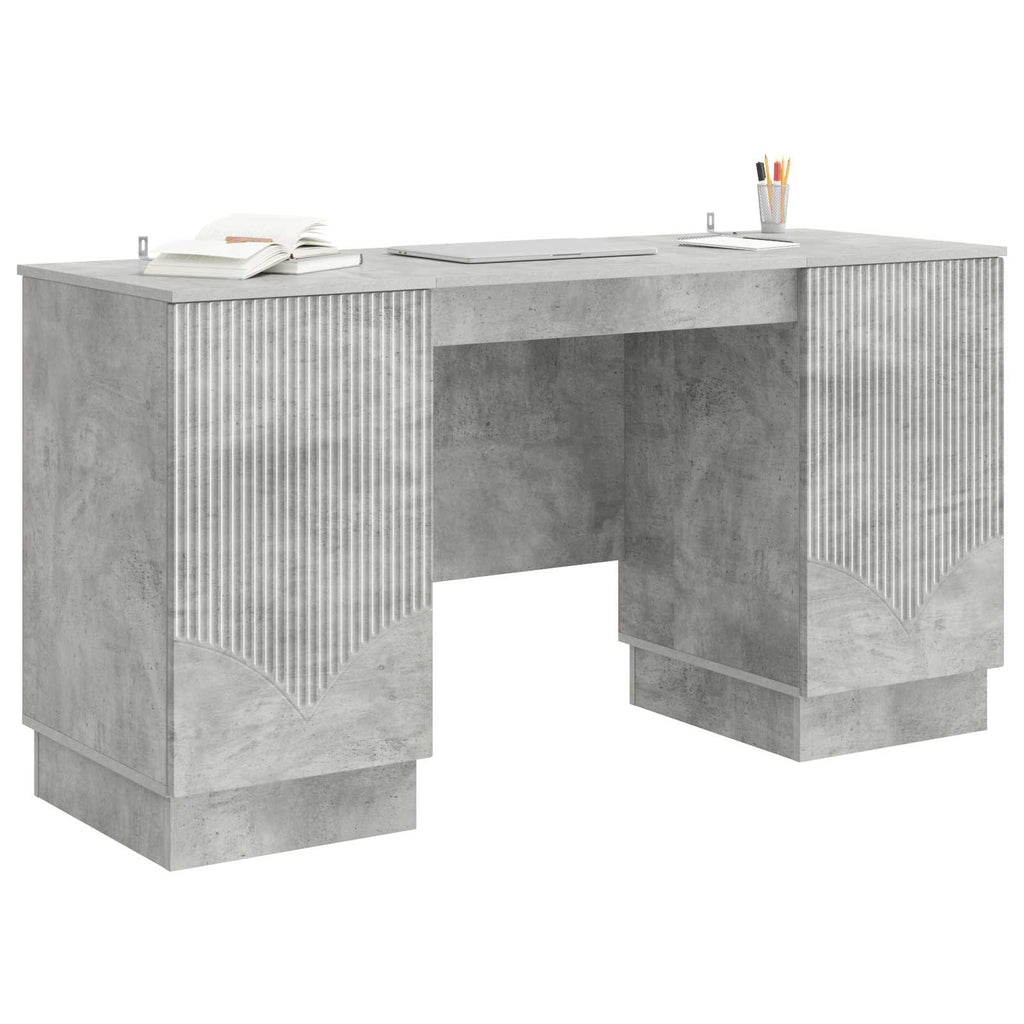 Scrivania con lo scaffale Grigio Cemento 142,5 x 50 x 75 cm