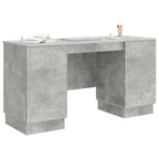Scrivania con lo scaffale Grigio Cemento 142,5 x 50 x 75 cm
