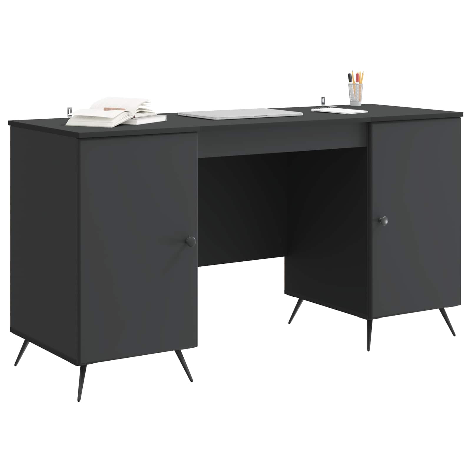 Scrivania Nero 142,5 x 50 x 75 cm Legno ingegnerizzato