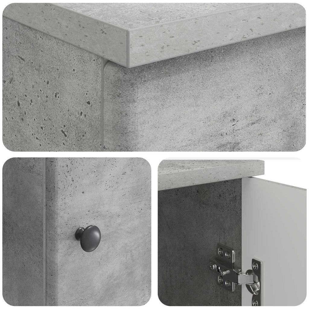 Scrivania con lo scaffale Grigio Cemento 142,5 x 50 x 75 cm