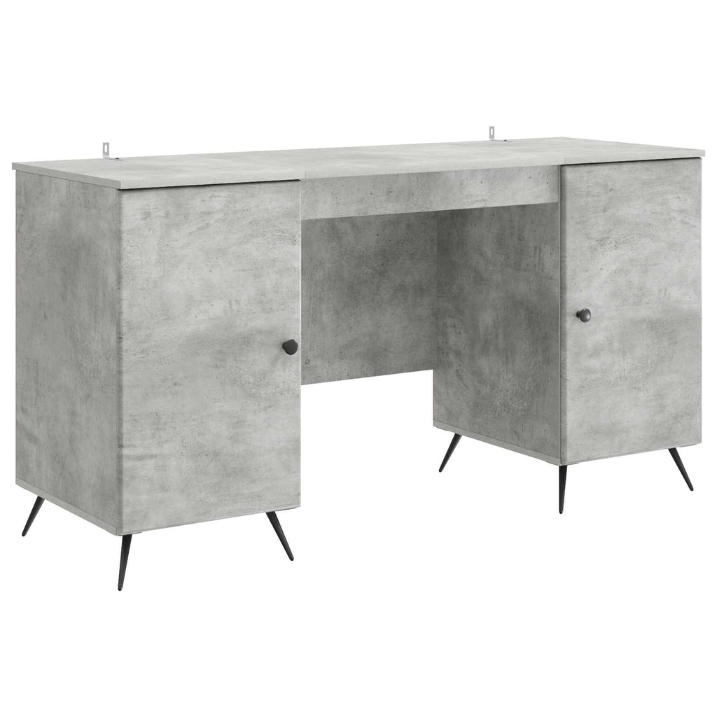 Scrivania con lo scaffale Grigio Cemento 142,5 x 50 x 75 cm