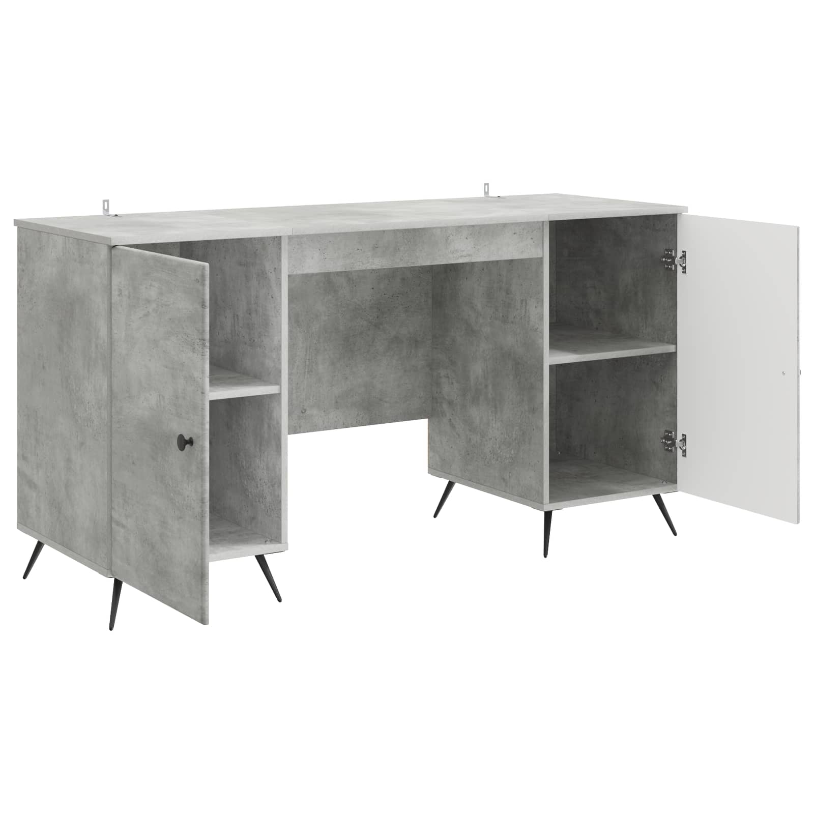 Scrivania con lo scaffale Grigio Cemento 142,5 x 50 x 75 cm