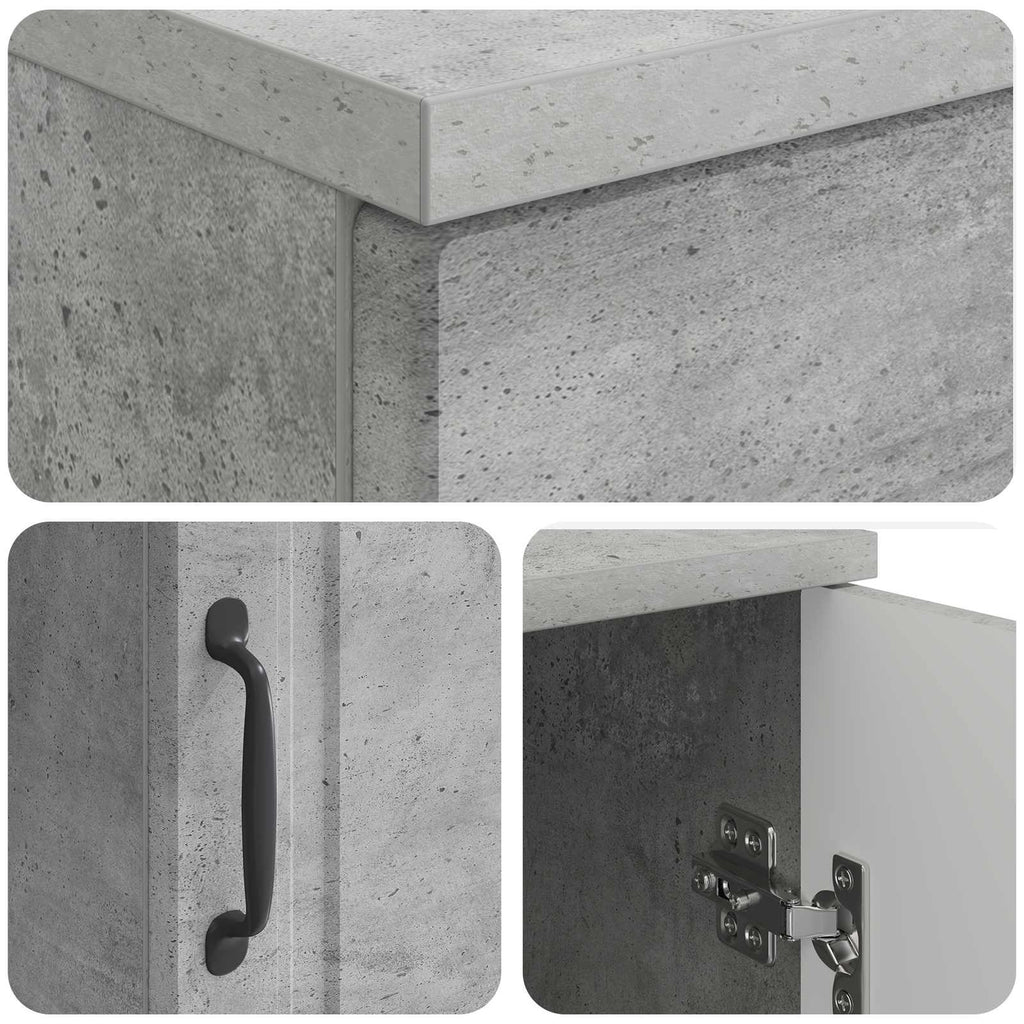 Scrivania con lo scaffale Grigio Cemento 142,5 x 50 x 75 cm