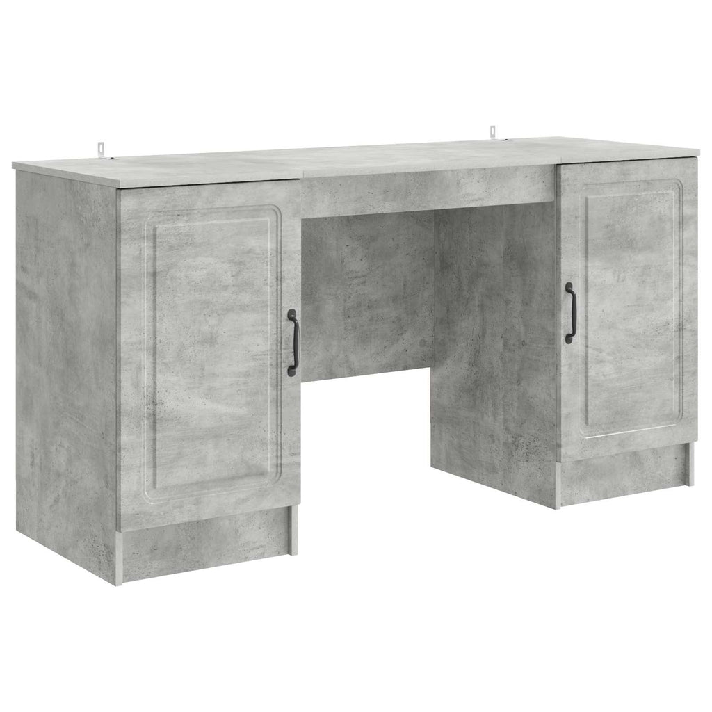 Scrivania con lo scaffale Grigio Cemento 142,5 x 50 x 75 cm