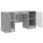 Scrivania con lo scaffale Grigio Cemento 142,5 x 50 x 75 cm