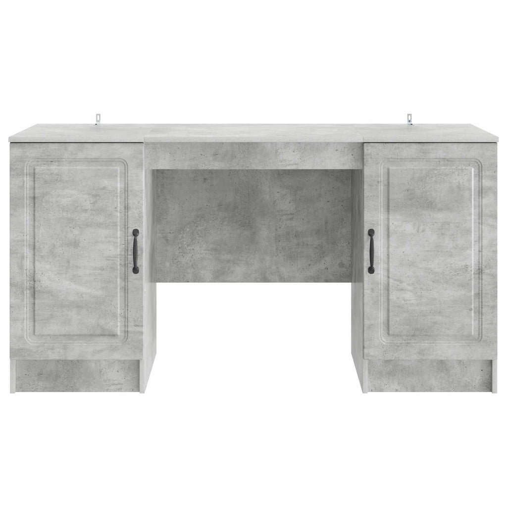 Scrivania con lo scaffale Grigio Cemento 142,5 x 50 x 75 cm