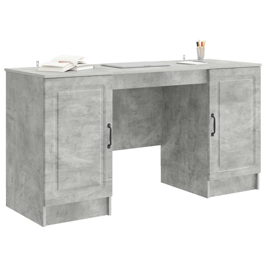 Scrivania con lo scaffale Grigio Cemento 142,5 x 50 x 75 cm