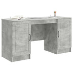 Scrivania con lo scaffale Grigio Cemento 142,5 x 50 x 75 cm