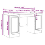 Scrivania con lo scaffale Grigio Cemento 142,5 x 50 x 75 cm