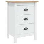 Armadio da Notte HILL Bianco e marrone miele 46 x 35 x 65 cm