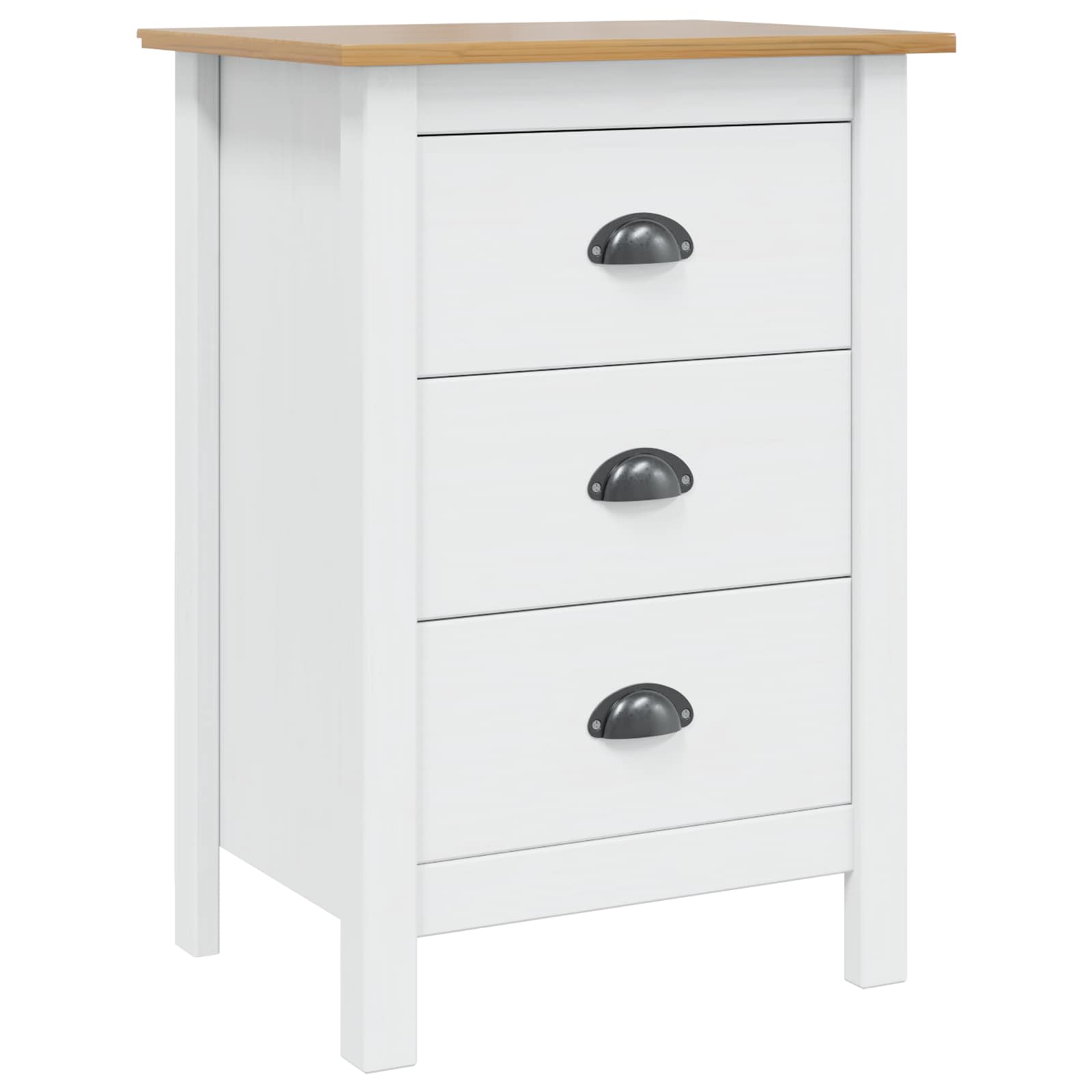 Armadio da Notte HILL Bianco e marrone miele 46 x 35 x 65 cm