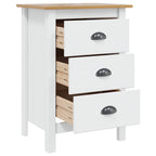 Armadio da Notte HILL Bianco e marrone miele 46 x 35 x 65 cm