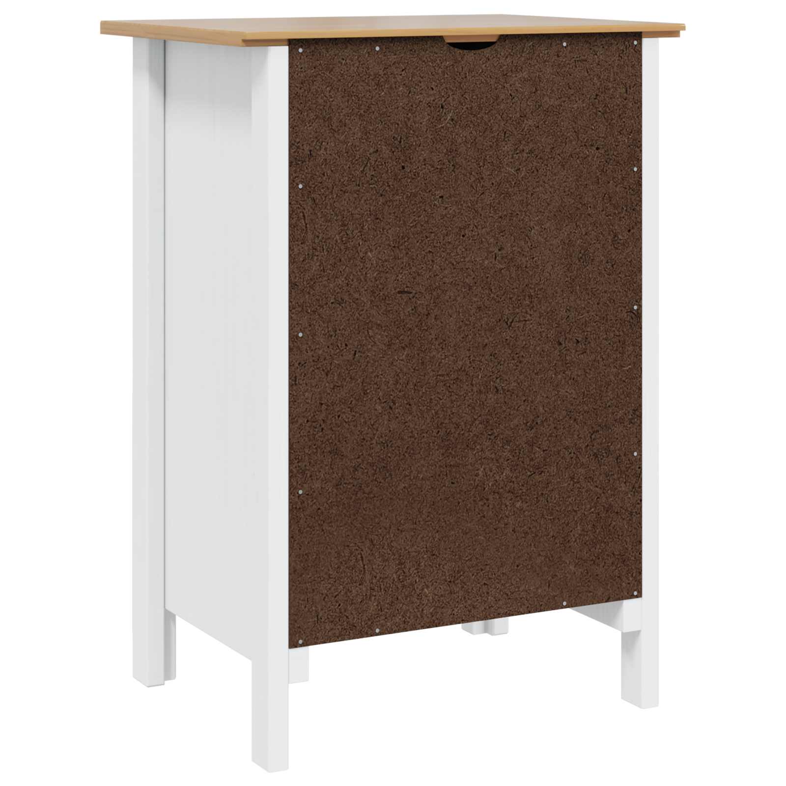 Armadio da Notte HILL Bianco e marrone miele 46 x 35 x 65 cm