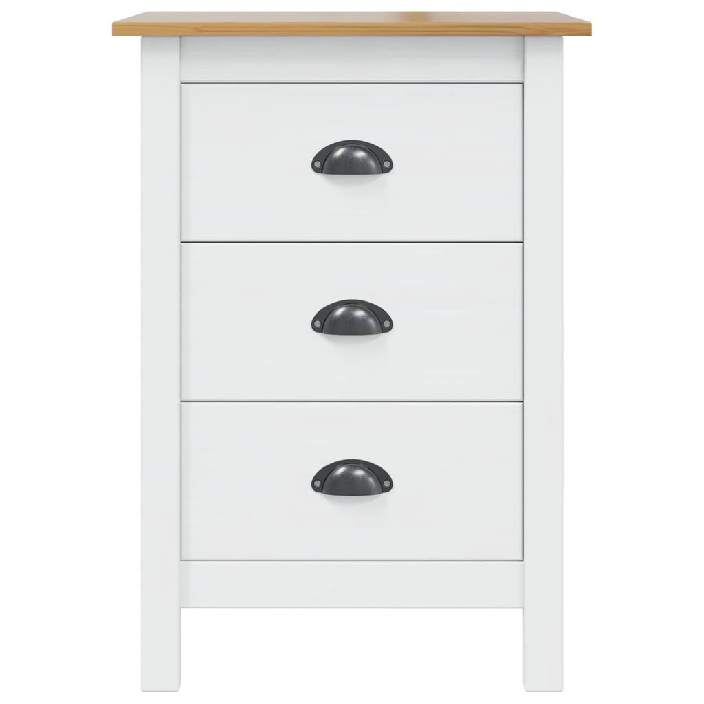 Armadio da Notte HILL Bianco e marrone miele 46 x 35 x 65 cm