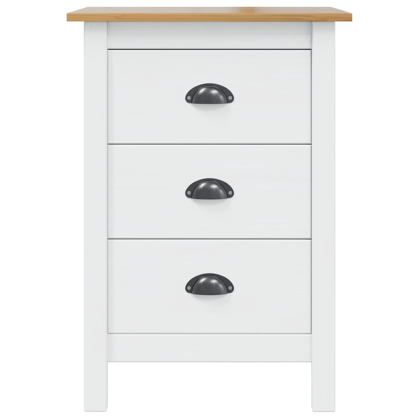 Armadio da Notte HILL Bianco e marrone miele 46 x 35 x 65 cm