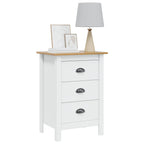 Armadio da Notte HILL Bianco e marrone miele 46 x 35 x 65 cm