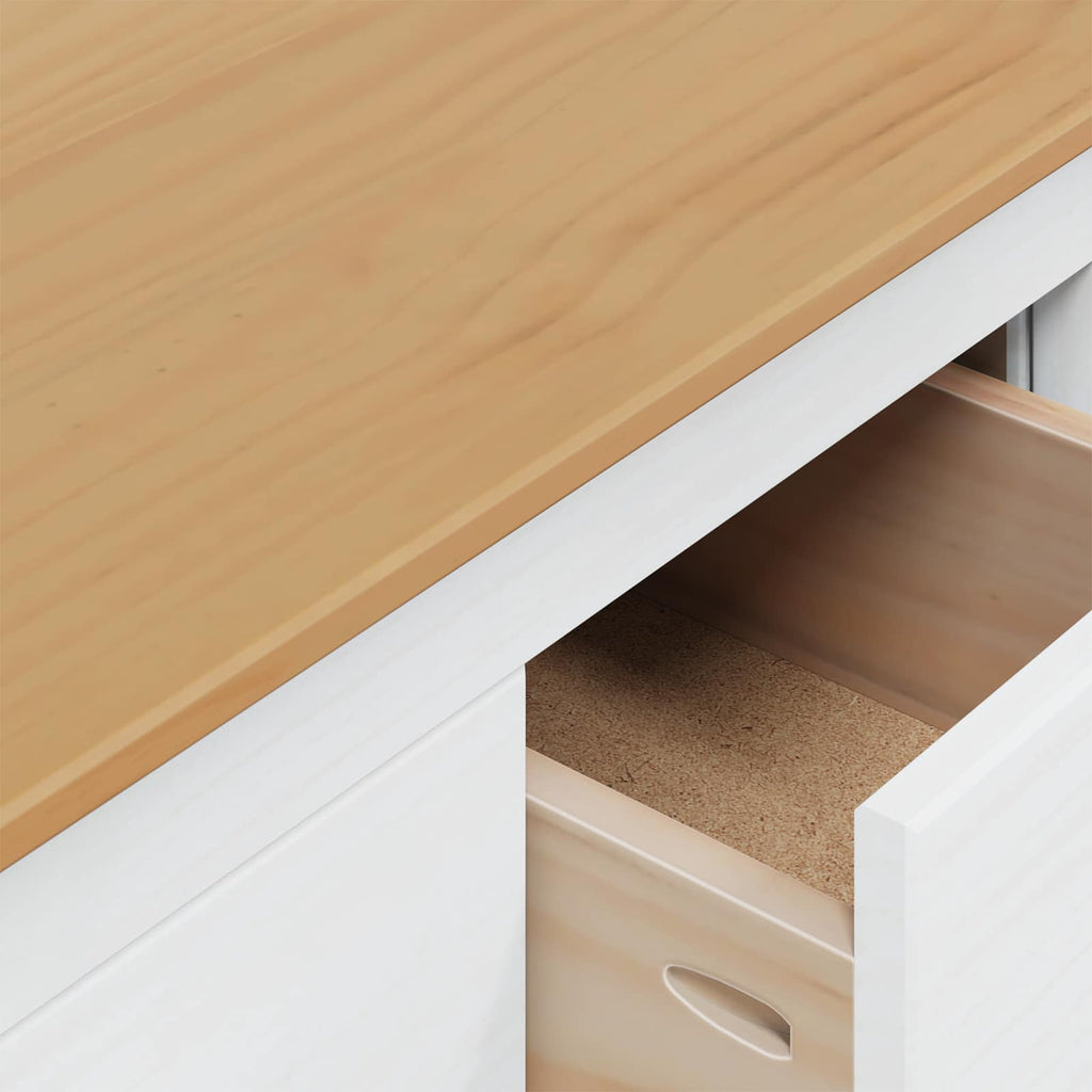 Tavolino da salotto con cassetto HILL Bianco e marrone miele