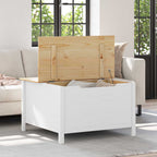 Tavolino da salotto con cassetto HILL Bianco e marrone miele