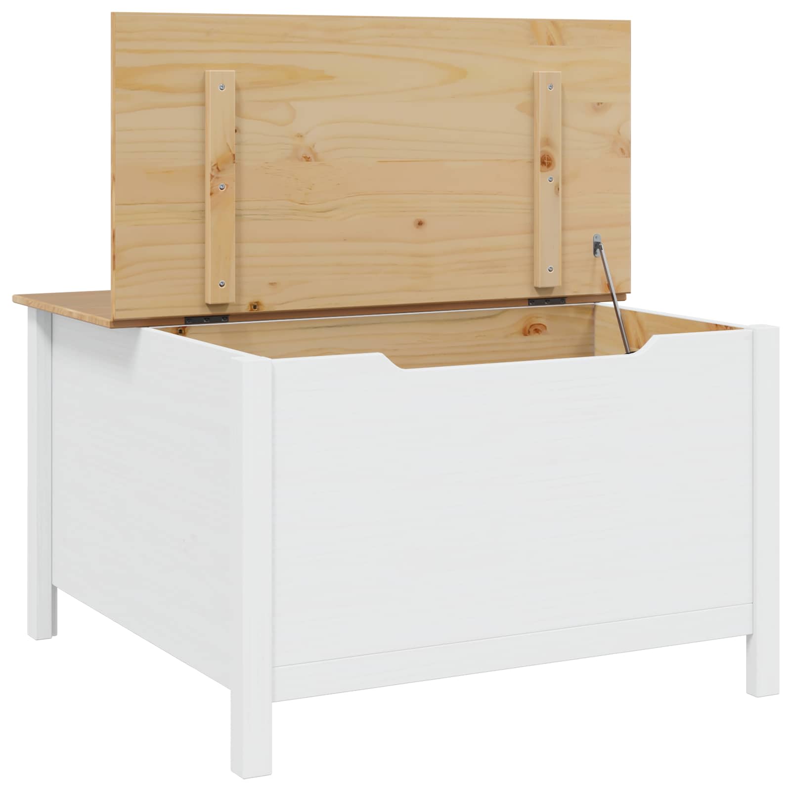 Tavolino da salotto con cassetto HILL Bianco e marrone miele