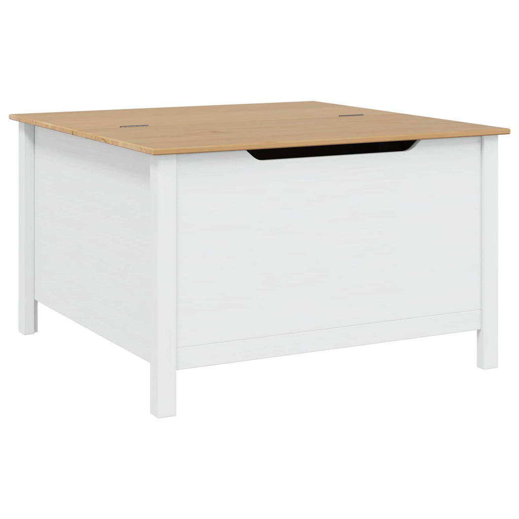 Tavolino da salotto con cassetto HILL Bianco e marrone miele