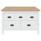 Tavolino da salotto con cassetto HILL Bianco e marrone miele