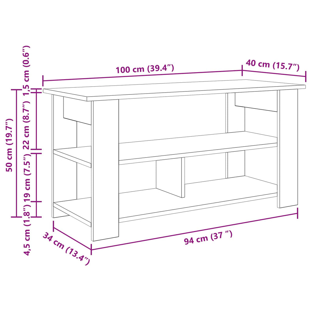 Supporto TV Legno vecchio 100 x 40 x 50 cm
