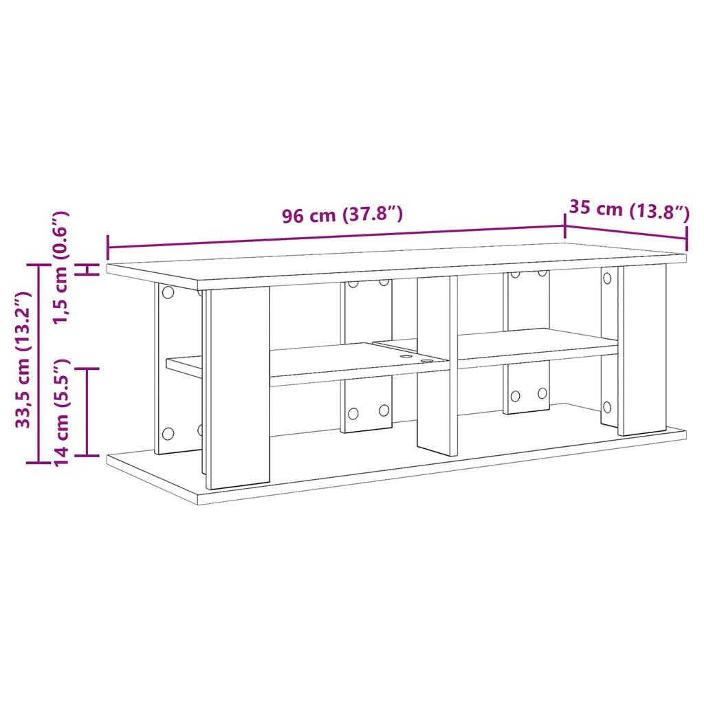 Supporto TV Bianco 96 x 35 x 33,5 cm