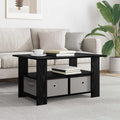 Tavolino da salotto con cassetto Rovere Nero 77 x 55 x 42 cm