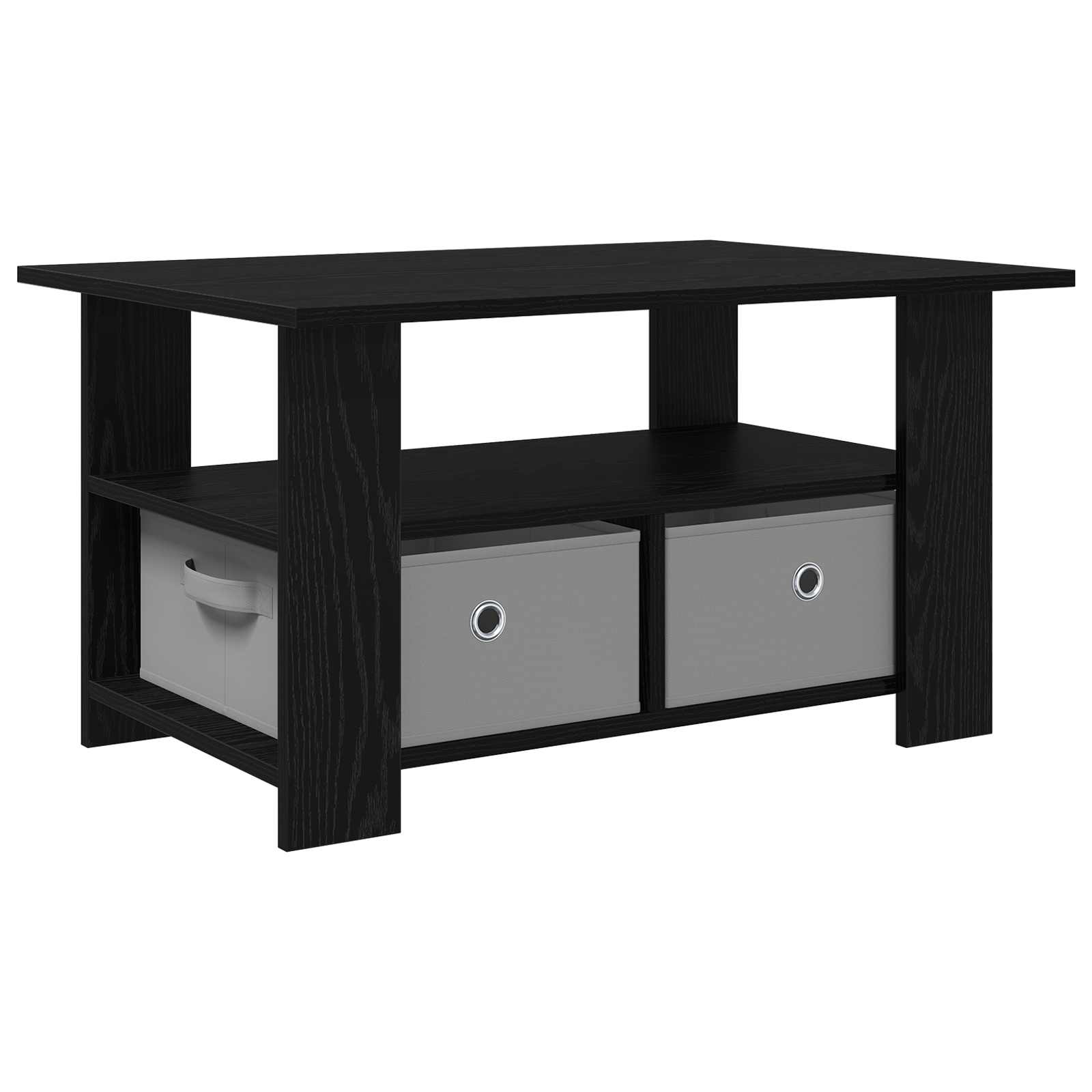 Tavolino da salotto con cassetto Rovere Nero 77 x 55 x 42 cm