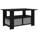 Tavolino da salotto con cassetto Rovere Nero 77 x 55 x 42 cm