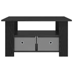 Tavolino da salotto con cassetto Rovere Nero 77 x 55 x 42 cm