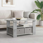 Tavolino da salotto con cassetto Grigio cemento 77 x 55 x 42 cm