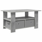 Tavolino da salotto con cassetto Grigio cemento 77 x 55 x 42 cm