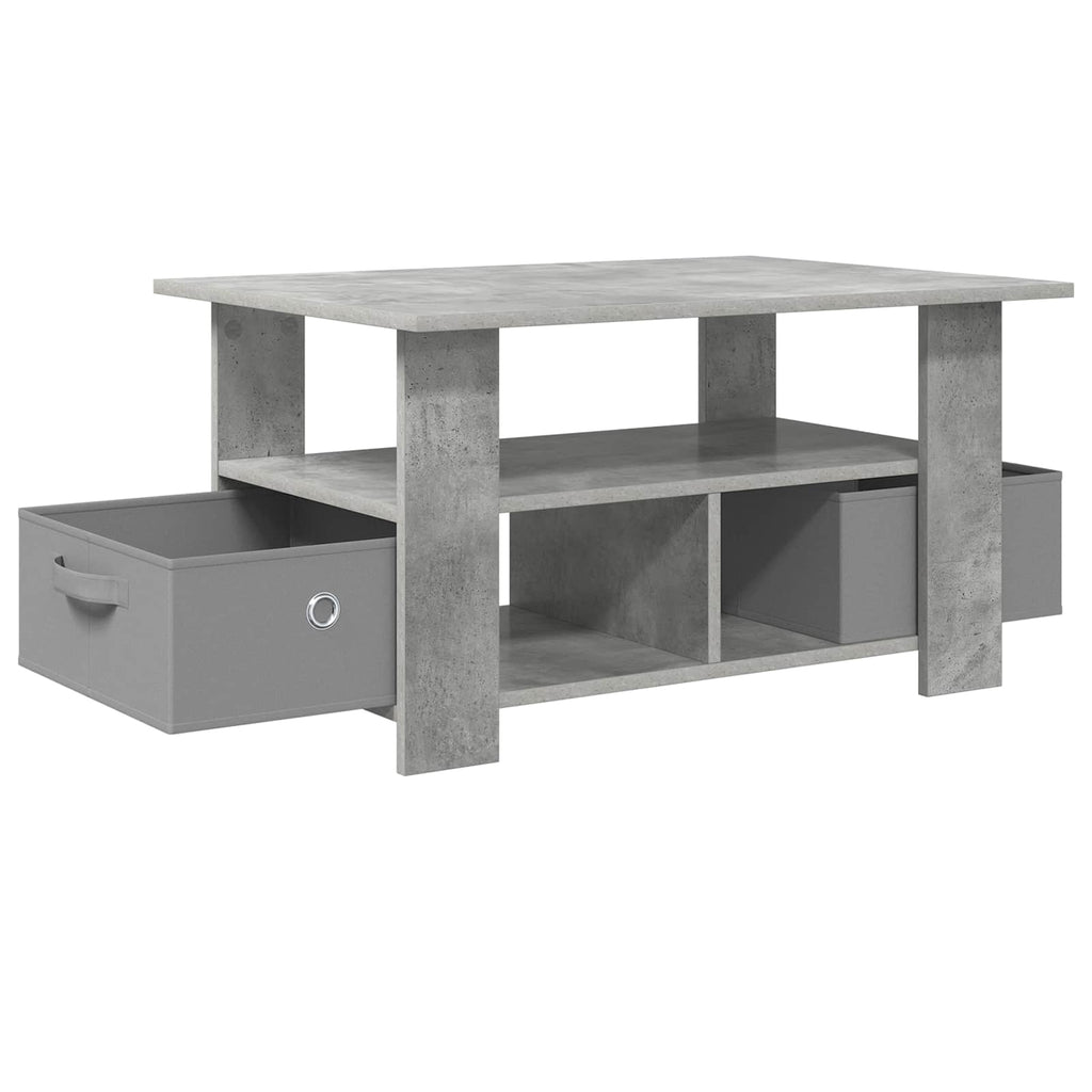 Tavolino da salotto con cassetto Grigio cemento 77 x 55 x 42 cm