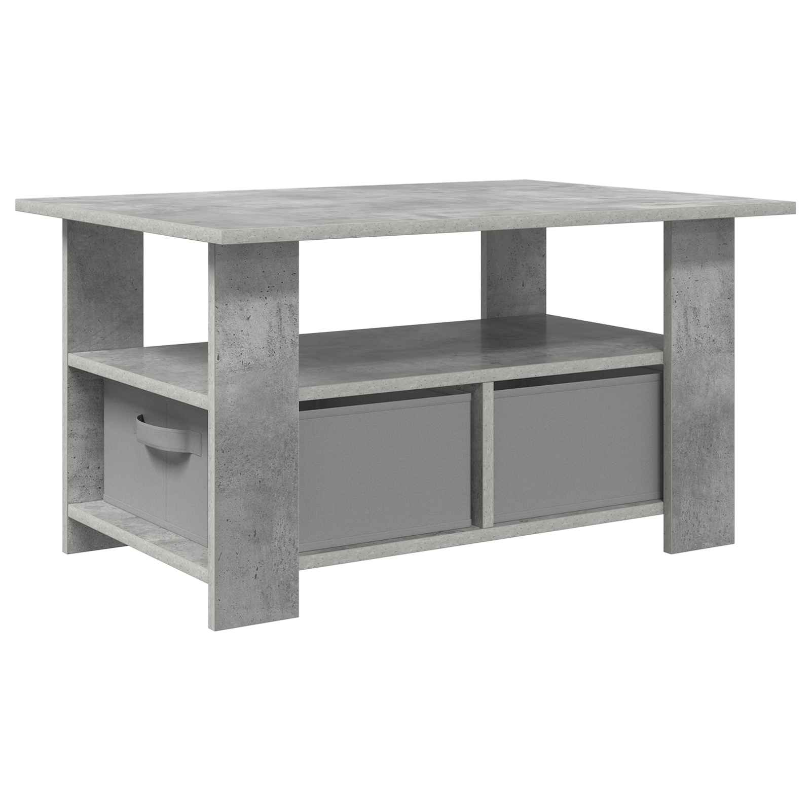 Tavolino da salotto con cassetto Grigio cemento 77 x 55 x 42 cm