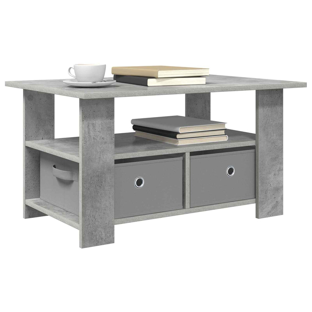 Tavolino da salotto con cassetto Grigio cemento 77 x 55 x 42 cm