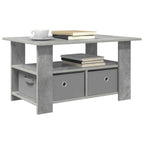 Tavolino da salotto con cassetto Grigio cemento 77 x 55 x 42 cm